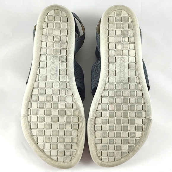 ECCO Damara Gladiator Dark Shadow Grey Strappy Leather Sandals Size 37 - Picture 11 of 15